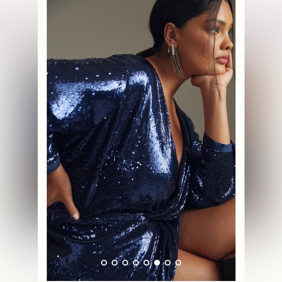 Anthropologie NWT TWIST-FRONT SEQUIN DRESS Size 22W. - Picture 2 of 5